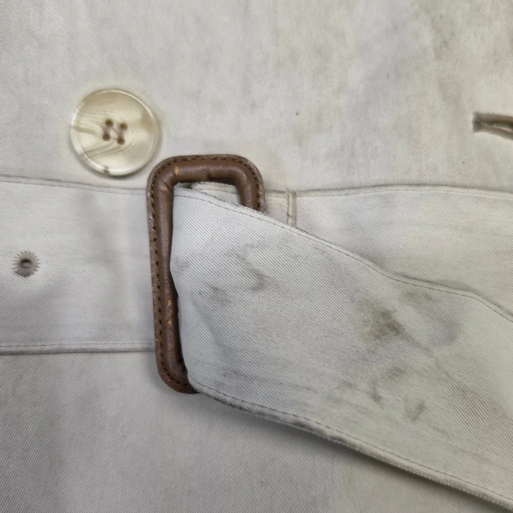 Burberry Trench Coat Womens Cream Fair Vintage Belted Nova Check Lining - Picture 6 of 16
